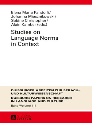 cover image of Studies on Language Norms in Context